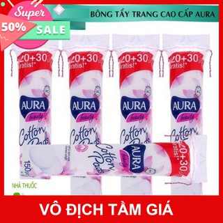 150 miếng Bông Tẩy Trang Aura 2 lớp– Giúp tẩy trang sạch, tiết kiệm toner