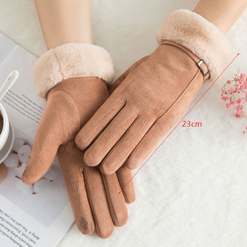 Găng Tay Da Lộn Giữ Ấm Mùa Đông Chống Trượt Khi Chơi Thể Thao Cho Nam Nữ