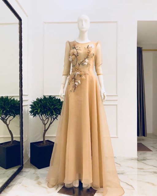 Đầm maxi dự tiệc kết hoa nổi TRIPBLE T DRESS-Size M/L(kèm ảnh/video thật)MS45V