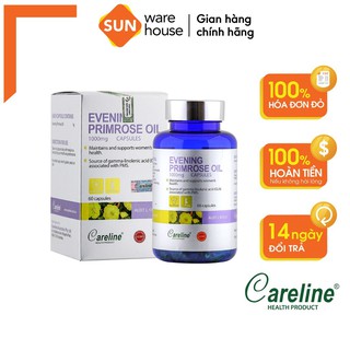 Viên Uống Tinh Dầu Hoa Anh Thảo CARELINE Điều Hoà Nội Tiết Tố Và Làm Đẹp Da Cho Phụ Nữ Evening Primrose Oil 60 Viên
