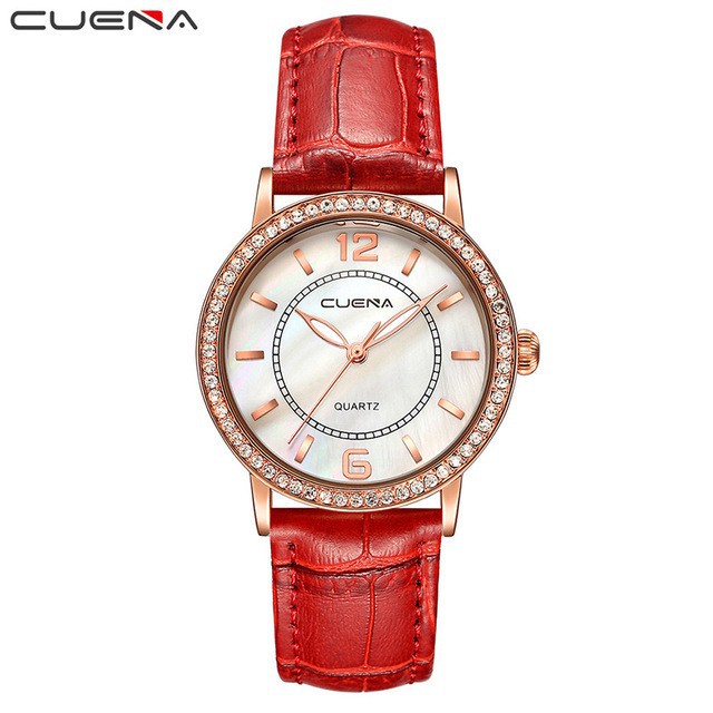 Đồng hồ nữ CUENA 6626 viền đính đá cực xinh + tặng áo phông | BigBuy360 - bigbuy360.vn