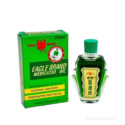 Dầu gió Xanh con Ó 24ml 2 nắp -  Eagle Brand medicated oil 24ml