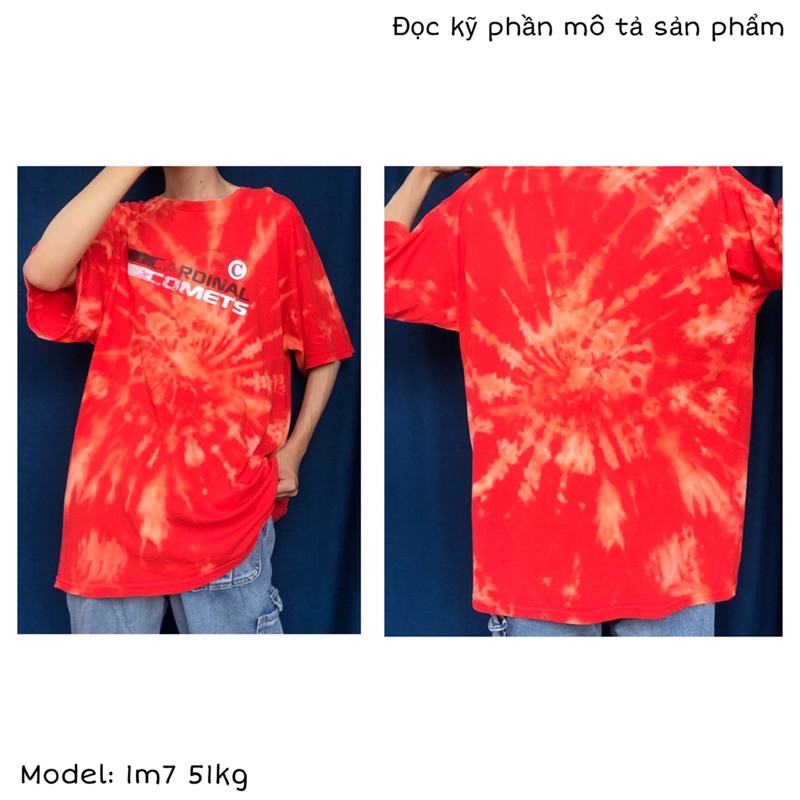 2HAND - ÁO THUN MỸ LOANG MÀU ĐỎ, HỒNG, UNISEX, OVERSIZE TIEDYE TEE SIÊU ĐẸP VÀ NỔI BẬT, NĂNG ĐỘNG LOCALBRAND