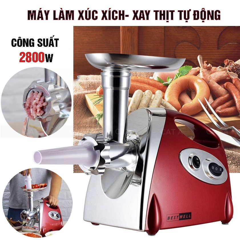 Máy xay thịt đa năng - Máy làm xúc xích LV088 - Thiết kế an toàn, thẩm mỹ, vận hành hiệu quả - Công suất 2800W