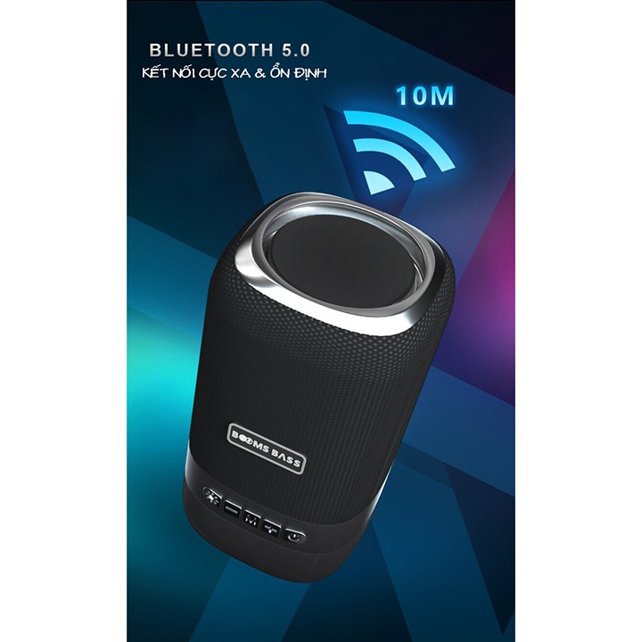 Loa Bluetooth Boombass L22 kiêm đèn led âm thanh Bass siêu ấm, 4 màu đặc biệt