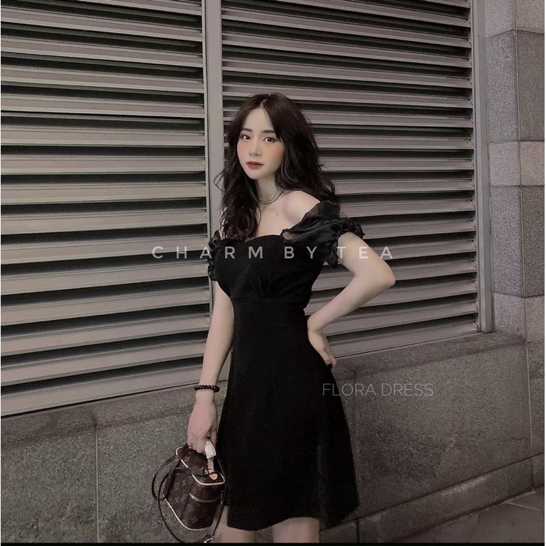 ĐẦM ĐEN PHỐI TAY VOAN BÚP🖤