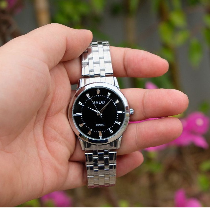 Đồng hồ nam HALEI dây da kim loại