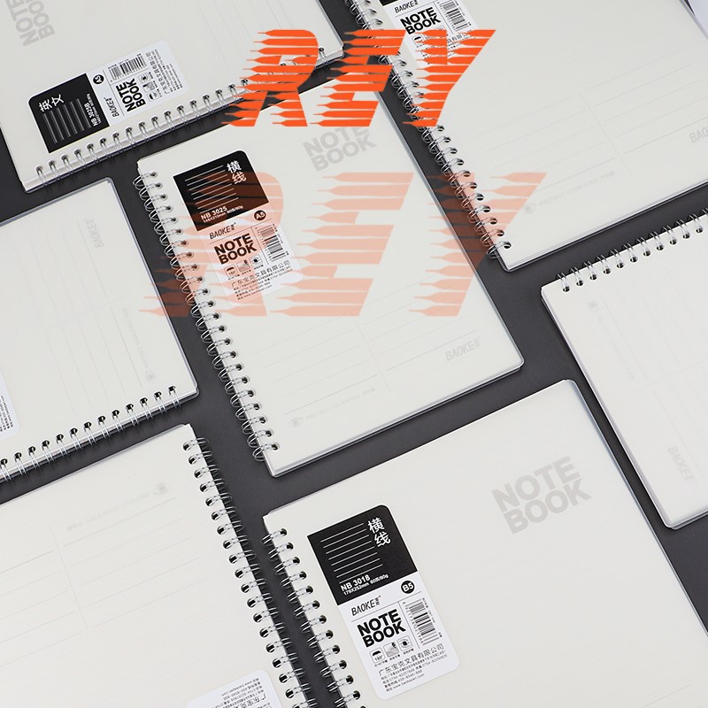 Sổ tay Note Book - Sổ lò xo A5 Baoke, giấy chống lóa đa dạng dòng kẻ NB3025