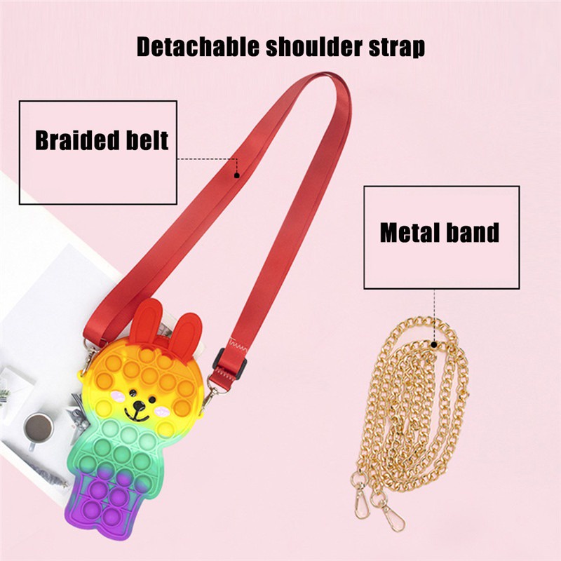 Mới Túi Đeo Chéo Hình Thỏ Con Bằng Silicon Đáng Yêu