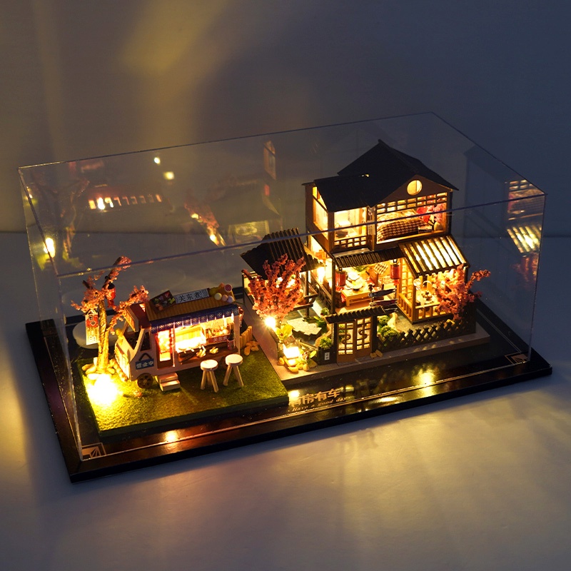 Cutebee Mô Hình Nhà Gỗ diy Mô hình nhà + Tấm Phủ Chống Bụi + Đèn LED TC83