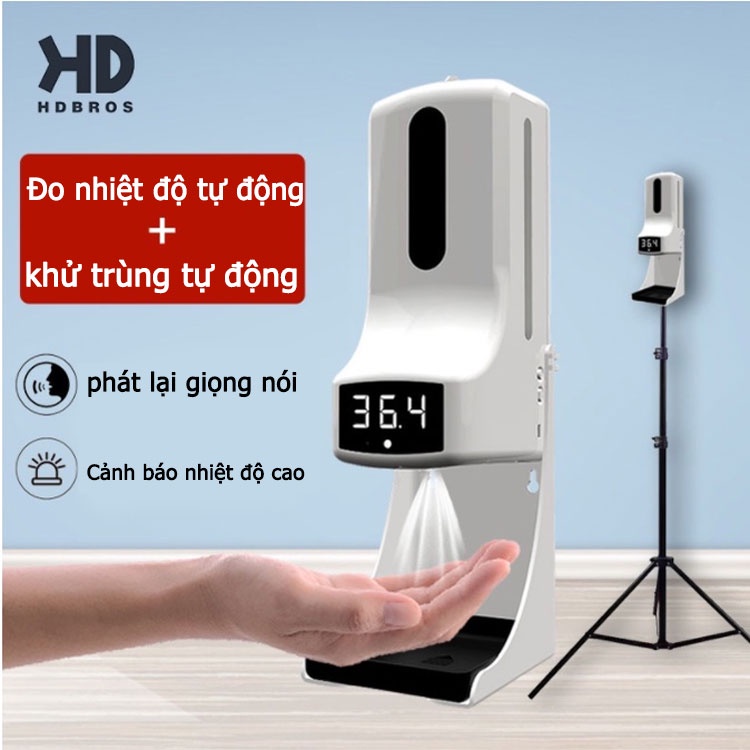 K9 Pro Máy rửa tay và đo thân nhiệt tự động Máy sát khuẩn máy đo thân nhiệt thông minh