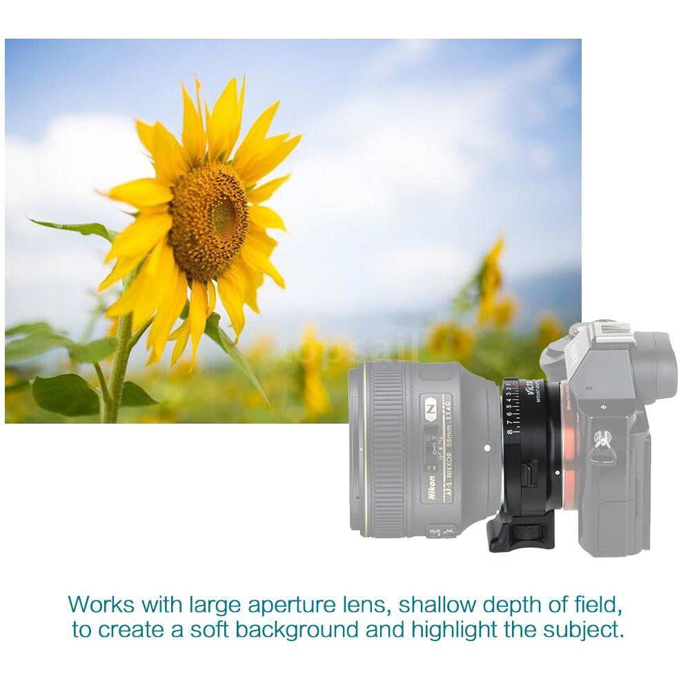 VILTROX NF-NEX Mount Adapter Ring for Nikon G/F/AI/S/D Lens to Sony E Mount Camera A7/A7R/NEX-5/NEX-3/NEX-5N/NEX-C3/NEX-