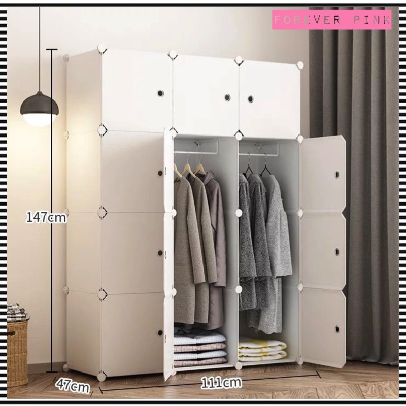 Tủ nhựa ghép 12 ô đa năng để đồ loại ô lớn sâu 47 (chọn hình theo phân loại) -  bảo hành 1 năm