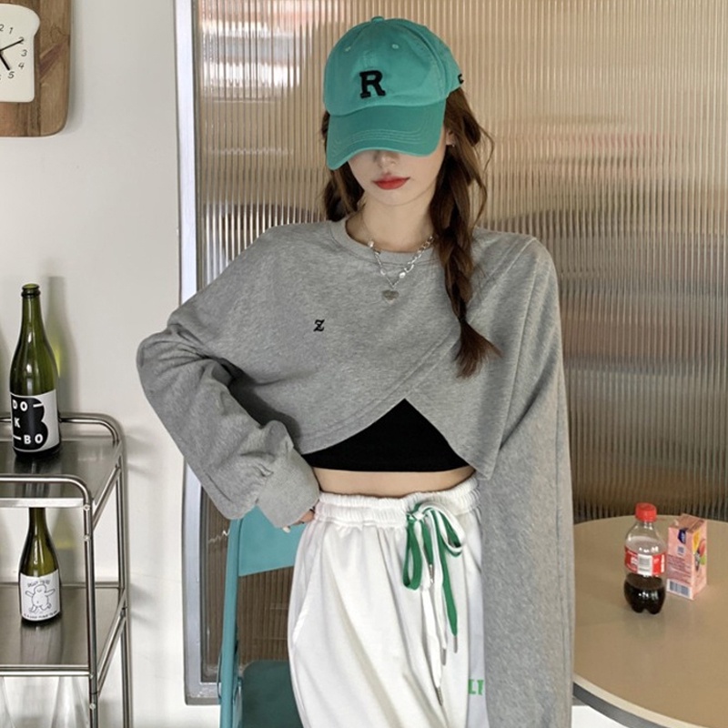 Áo Croptop Tay Dài Dáng Rộng Thời Trang Mùa Thu Cho Nữ | BigBuy360 - bigbuy360.vn