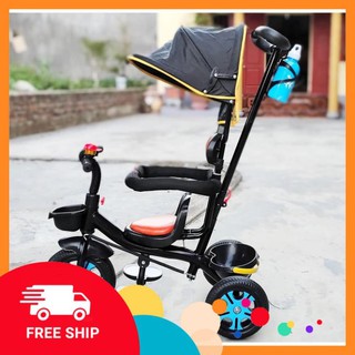Xe đẩy ba bánh có mái che- ghế da- bình nước NL