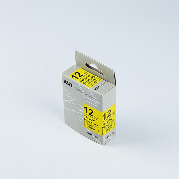 Nhãn in chữ đen nền vàng SC12YW / LC-4YBN (12mm) tương thích máy in nhãn Epson / KingJim Tepra (Yellow) | BigBuy360 - bigbuy360.vn