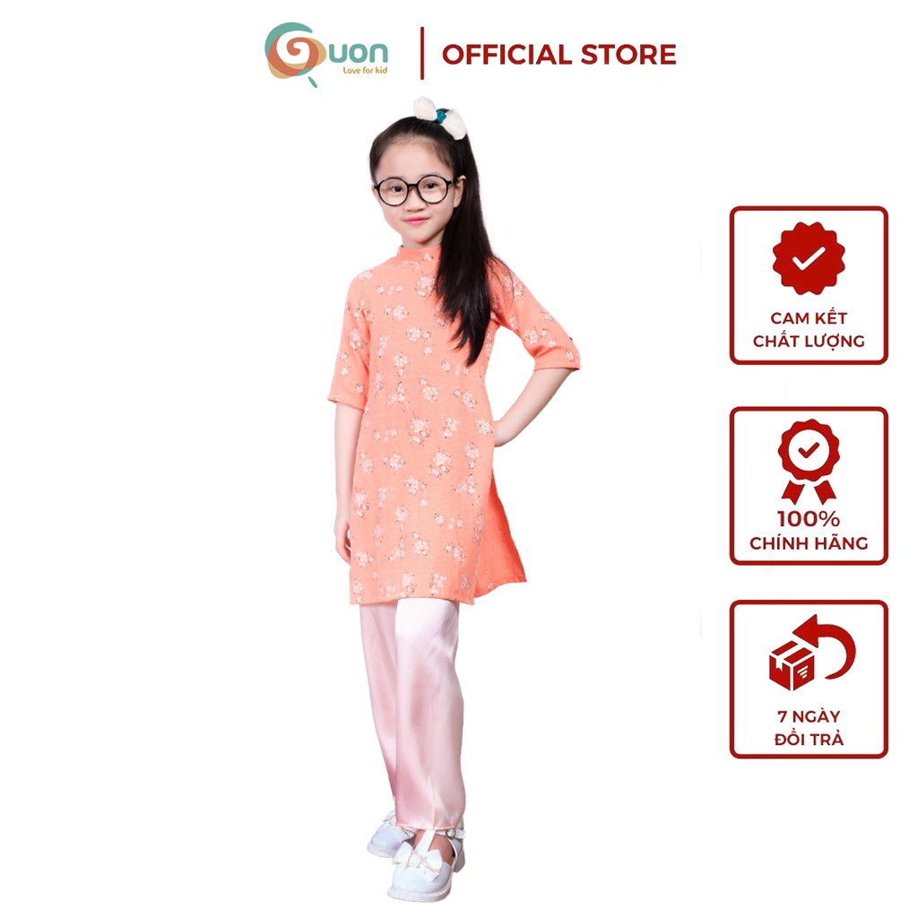 Set áo dài cổ cao cho bé gái từ 11 - 41kg - GUON