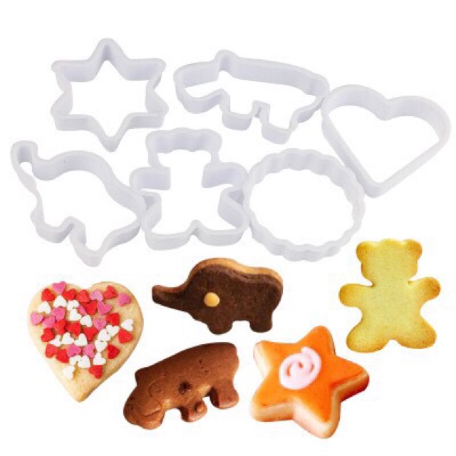 Bộ 6 cutter nhựa nhấn cookies