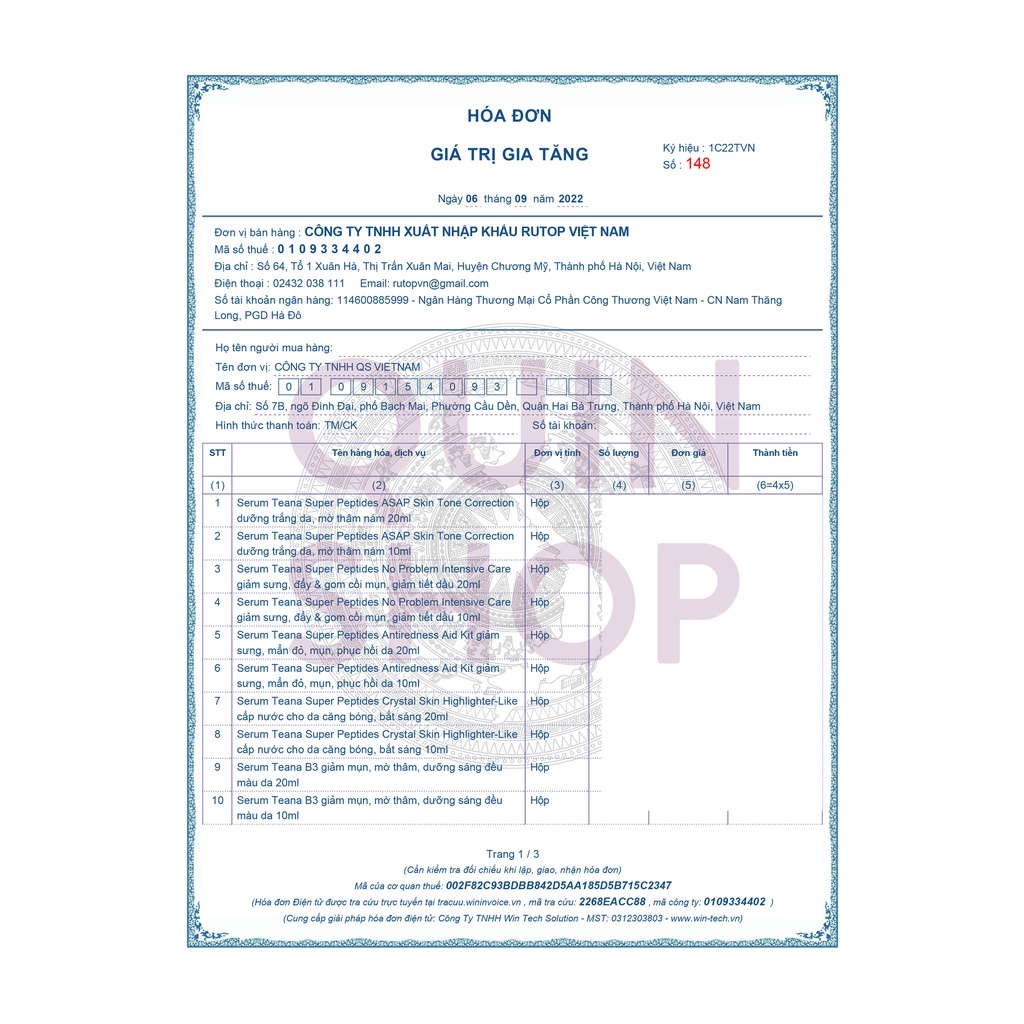 Tinh Chất Sáng Da, Giảm Mụn, Chống Lão Hóa Teana B3, B4, C1, D6, Super Peptides No Problem, ASAP, Anti Redness Serum