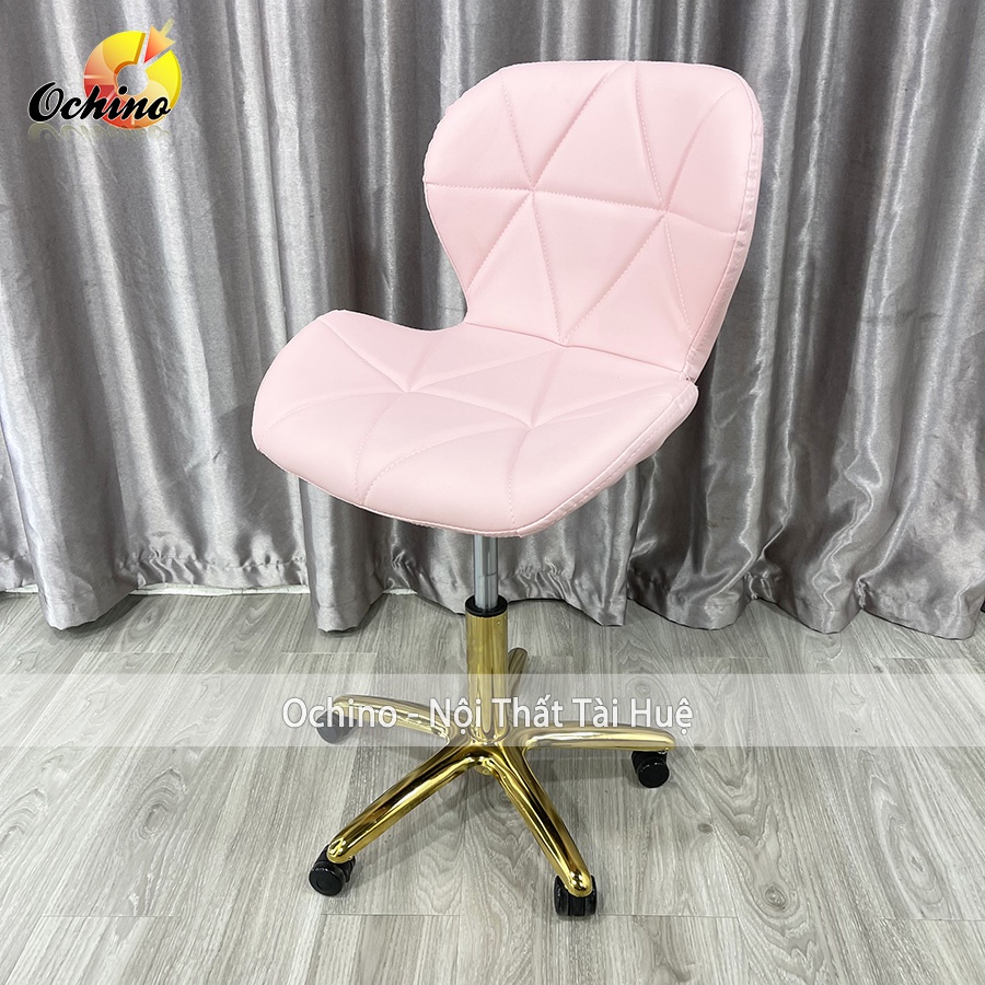 Ghế Trang Điểm Xoay Chân Vàng Sao, Ghế Spa Phun Săm Bọc Da Mẫu Kim Cương Sang Chảnh (Hình Thật Shop Chụp)