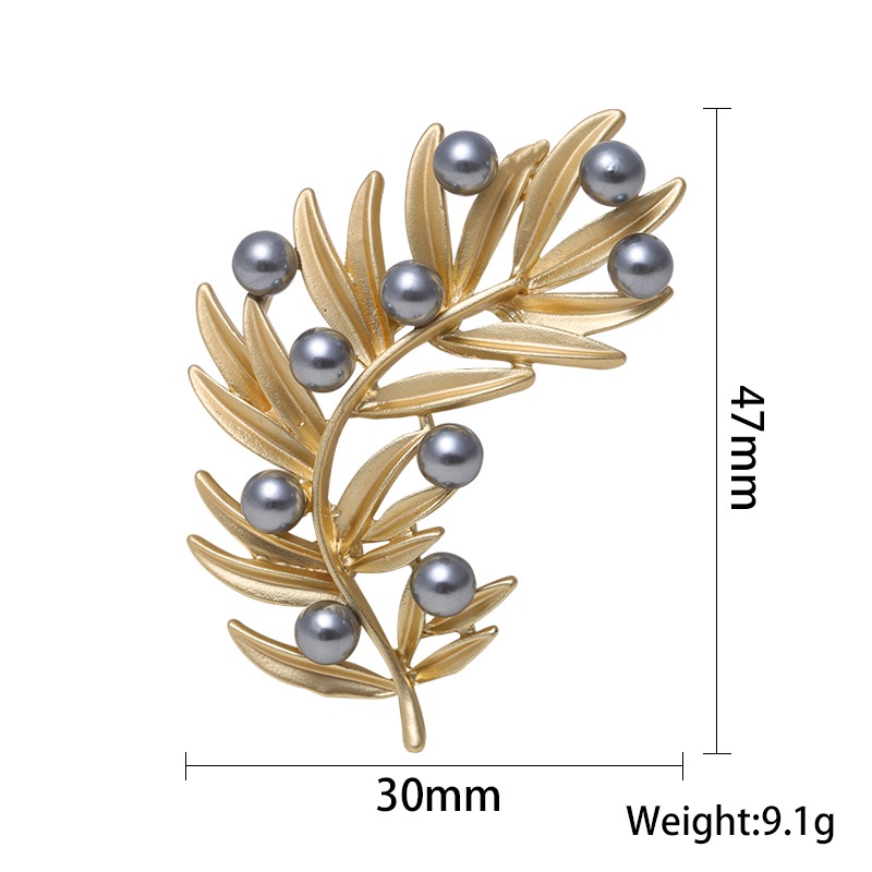 Ghim CàI ÁO HìNh Lá PhốI HạT NgọC Trai ThờI Trang Cho Nữ