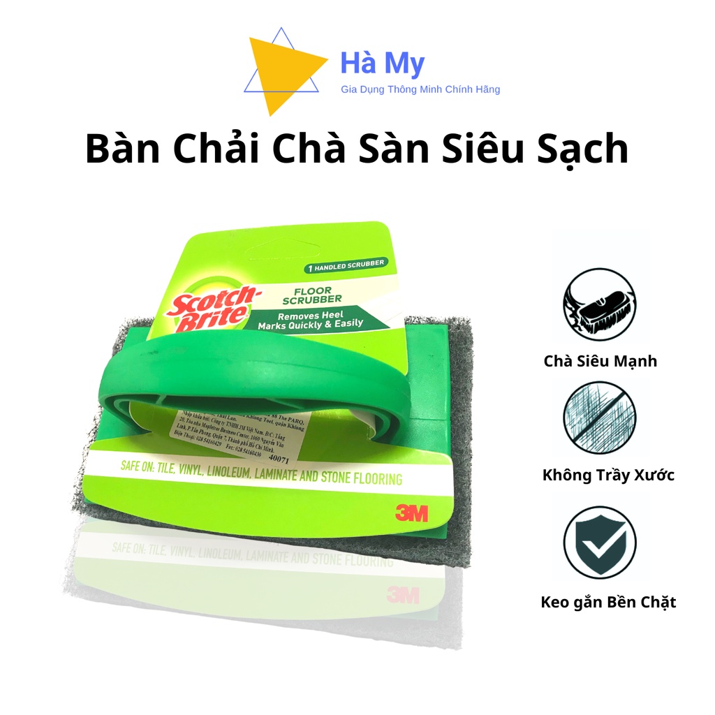 Bàn Chải Chà Sàn Phòng Tắm,Phòng Vệ Sinh 3M Scotch Brite Cao Cấp-Không Trầy Xước