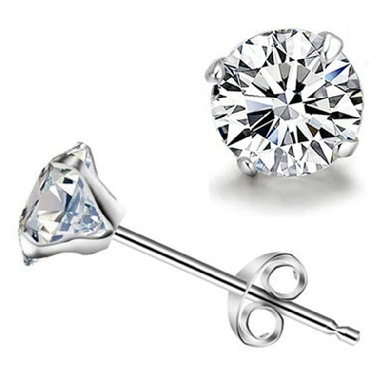Đôi khuyên tai bạc 925 đính đá zircon sang trọng cho nữ