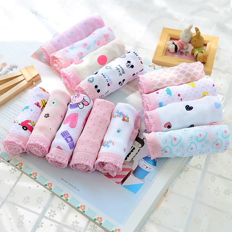 Quần chip cho bé gái từ 15-30kg, hàng cotton mềm đẹp viền ren xinh xắn