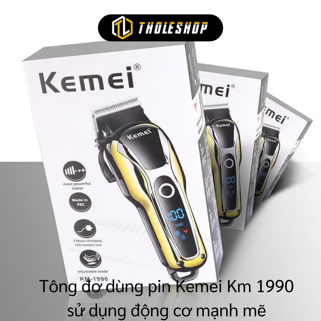 Máy Cắt Tóc - Tông Đơ Cắt Tóc Kemei KM - 1990 Cao Cấp, Động Cơ Mạnh Mẽ 6112