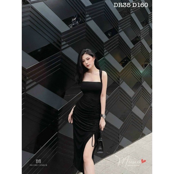Đầm body hai dây xẻ tà kiểu mẫu mới
