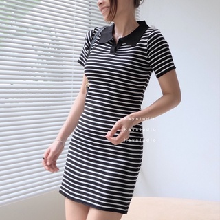 [KAYSTUDIO] ĐẦM SỌC ĐEN ÔM