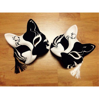 Mặt nạ Kitsune 1/2-14 Hắc bạch vô thường - 1 bán nghỉ nghỉ