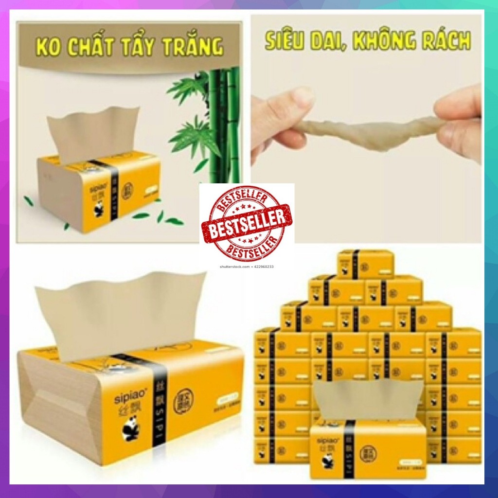 Giấy Ăn Gấu Trúc Sipiao 1 gói 300 tờ KHÔNG CHẤT TẨY KHÔNG MÙI