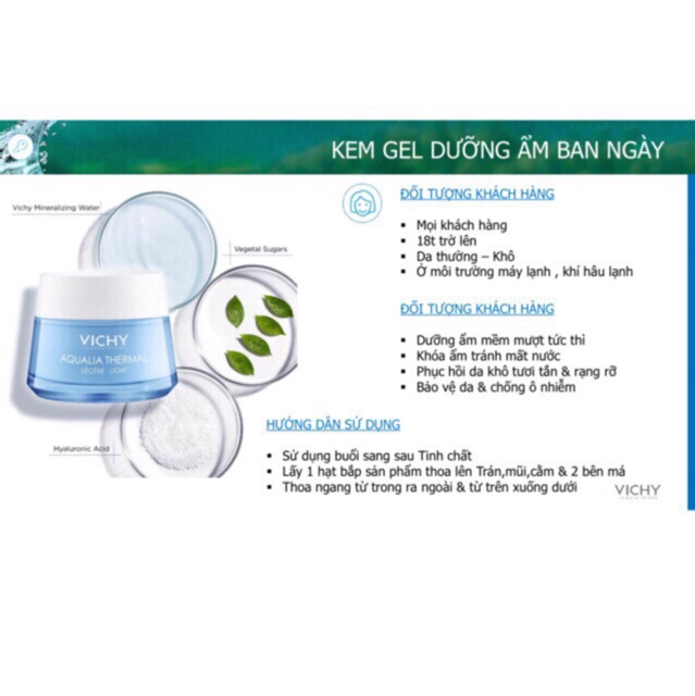 (Mẫu Mới ) GEL MÁT LẠNH KHOÁ ẨM MỀM MƯỢT Vichy Aqualia Thermall GIẢM -50% (Chính Hãng ) | BigBuy360 - bigbuy360.vn