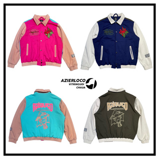 ÁO KHOÁC VARSITY NAM NỮ / THÊU BÔNG XÙ - FORM RỘNG OVERSIZED / AZIERLOCO🚩