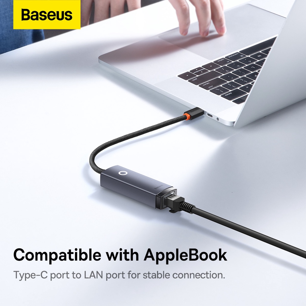 Bộ Chuyển Đổi Cổng Mạng LAN Baseus 1000Mbps USB-A / Type-C Sang RJ45 LAN Cho Xiaomi