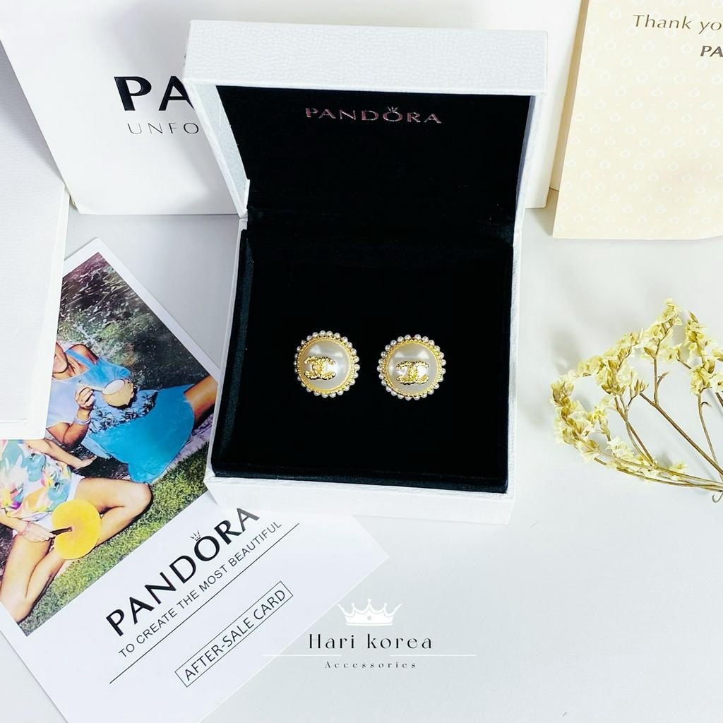 Bông tai ngọc CN, khuyên tai nữ hãng xinh, phụ kiện trang sức Hari korea accessories
