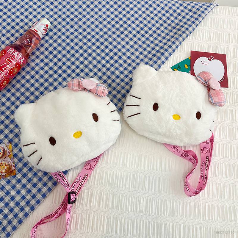 SANRIO Túi Đeo Vai Hình Hello Kitty Nhồi Bông Dễ Thương Cho Bé Gái