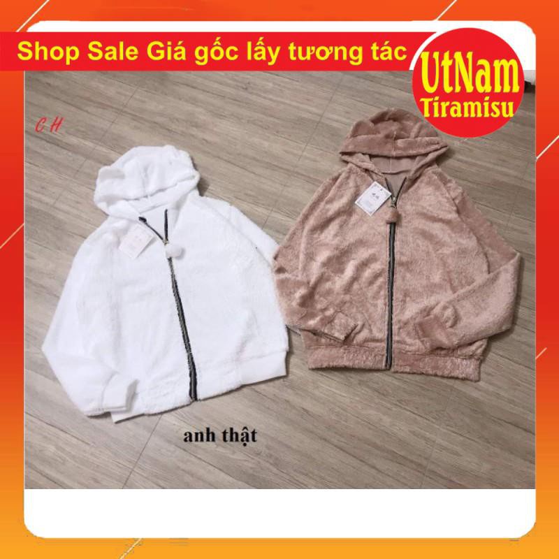 🦋⚡️FLASH SALE⚡️ÁO KHOÁC LÔNG TAI GẤU QUẢ BÔNG FORM THỤNG NAM NỮ GIÁ SỈ UNISEX