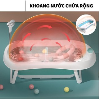 Gấp gọn báo nhiệt độ thau tắm cho trẻ sơ sinh từ 0-5 tuổi cài vòi hoa sen