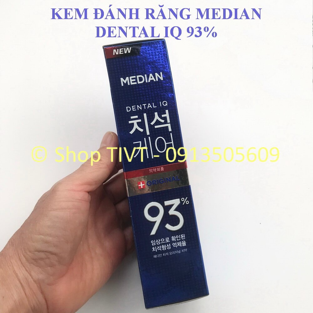 Kem trắng răng Median IQ 93 Hàn Quốc, tuýp 120g, chống sâu răng, hôi miệng, ngừa mảng bám, toothpaste Median IQ 93%-TIVT