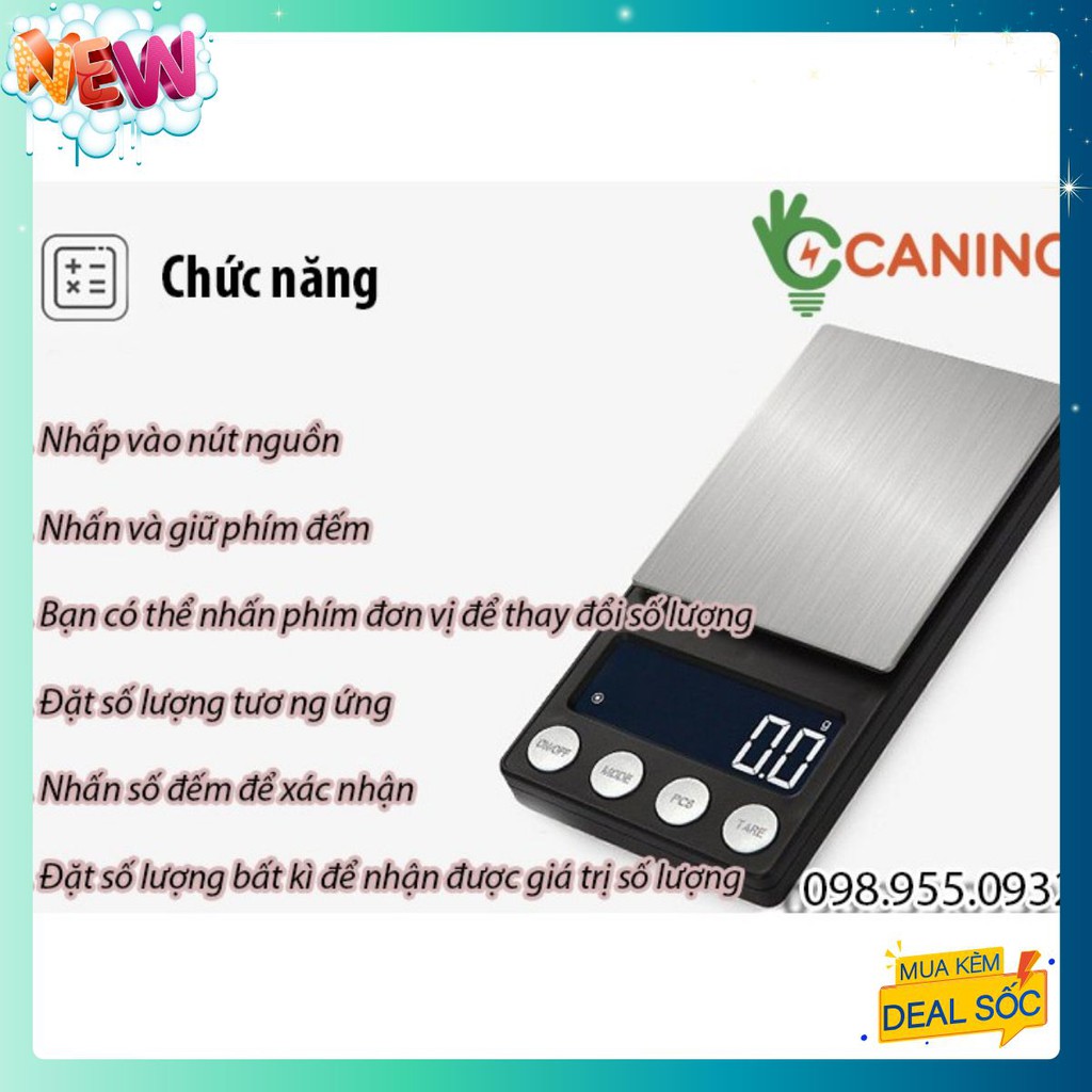 Cân điện tử FREE SHIPCân điện tử mini di động cân trang sức cao cấp Canino