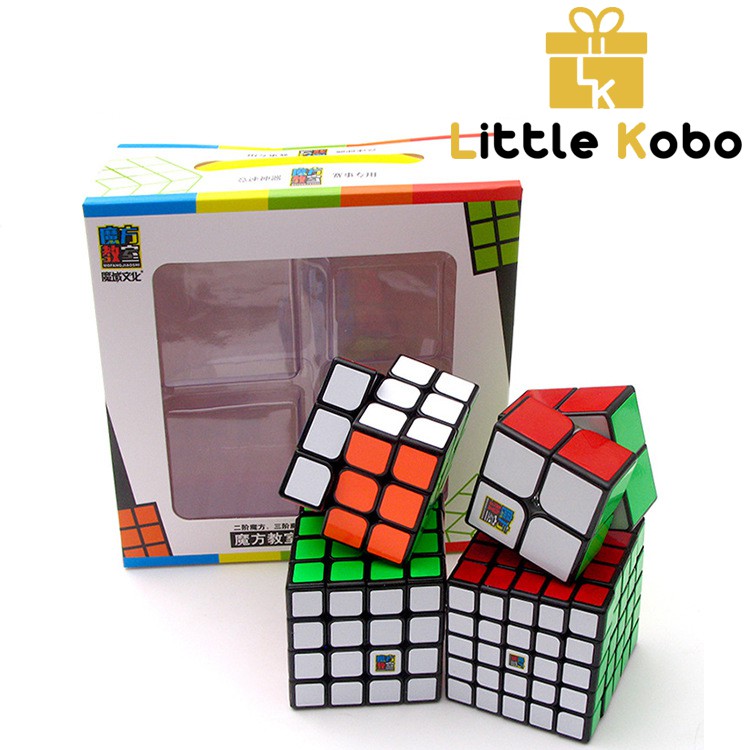 Combo Hộp 4 Rubik 2x2 3x3 4x4 5x5 MoFang Siêu Xịn