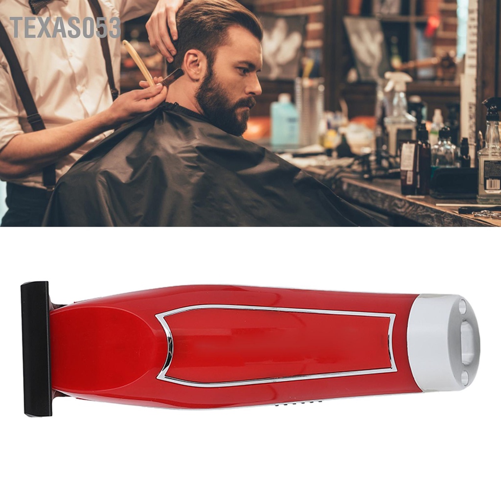 [Hàng Sẵn] Tông đơ cắt tóc bằng thép không gỉ màu đỏ US Plug 100‑240V tặng kèm Phụ Kiện【Texas053】