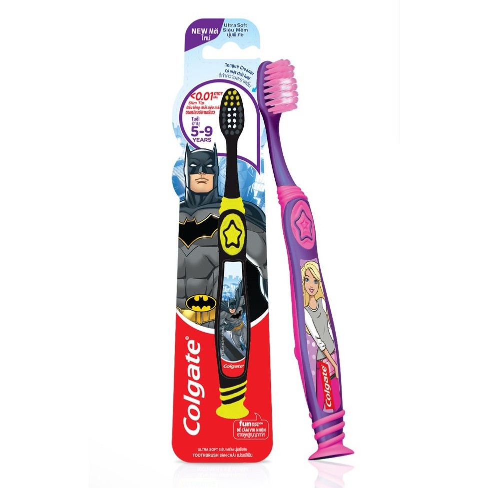 Bàn chải đánh răng Trẻ em Colgate Barbie/Spider Man (Giao 1 loại ngẫu nhiên)