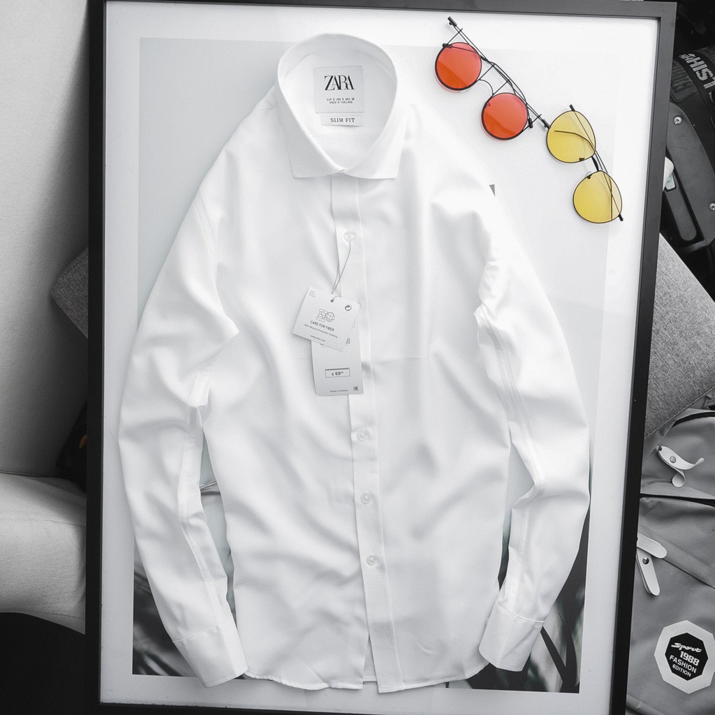 Áo Sơ Mi Nam Trắng Dài Tay Za-Ra, Somi Nam VNXK Vải Cotton Cao Cấp | BigBuy360 - bigbuy360.vn