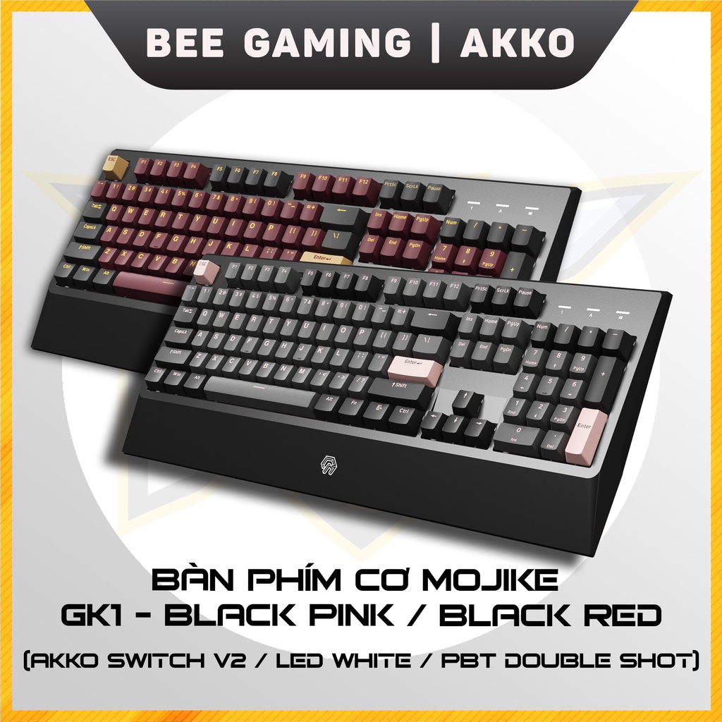 Bàn phím cơ Mojike GK1 Black Pink | Hàng chính hãng lỗi 1 đổi 1 trong 12 tháng