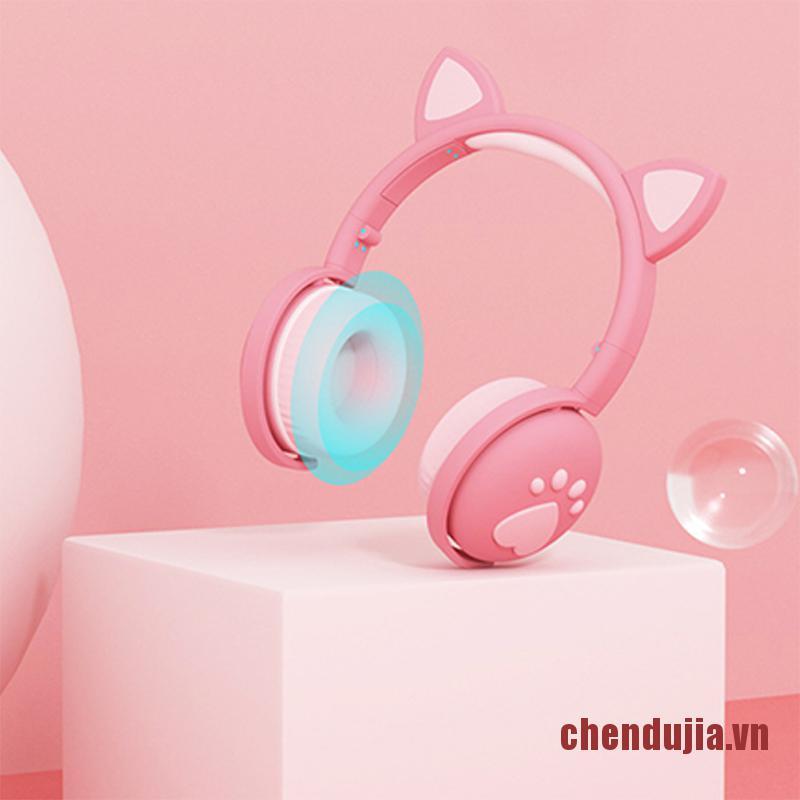 Tai Nghe Bluetooth Phát Sáng Hình Tai Mèo Đáng Yêu Cho Bé Gái | BigBuy360 - bigbuy360.vn