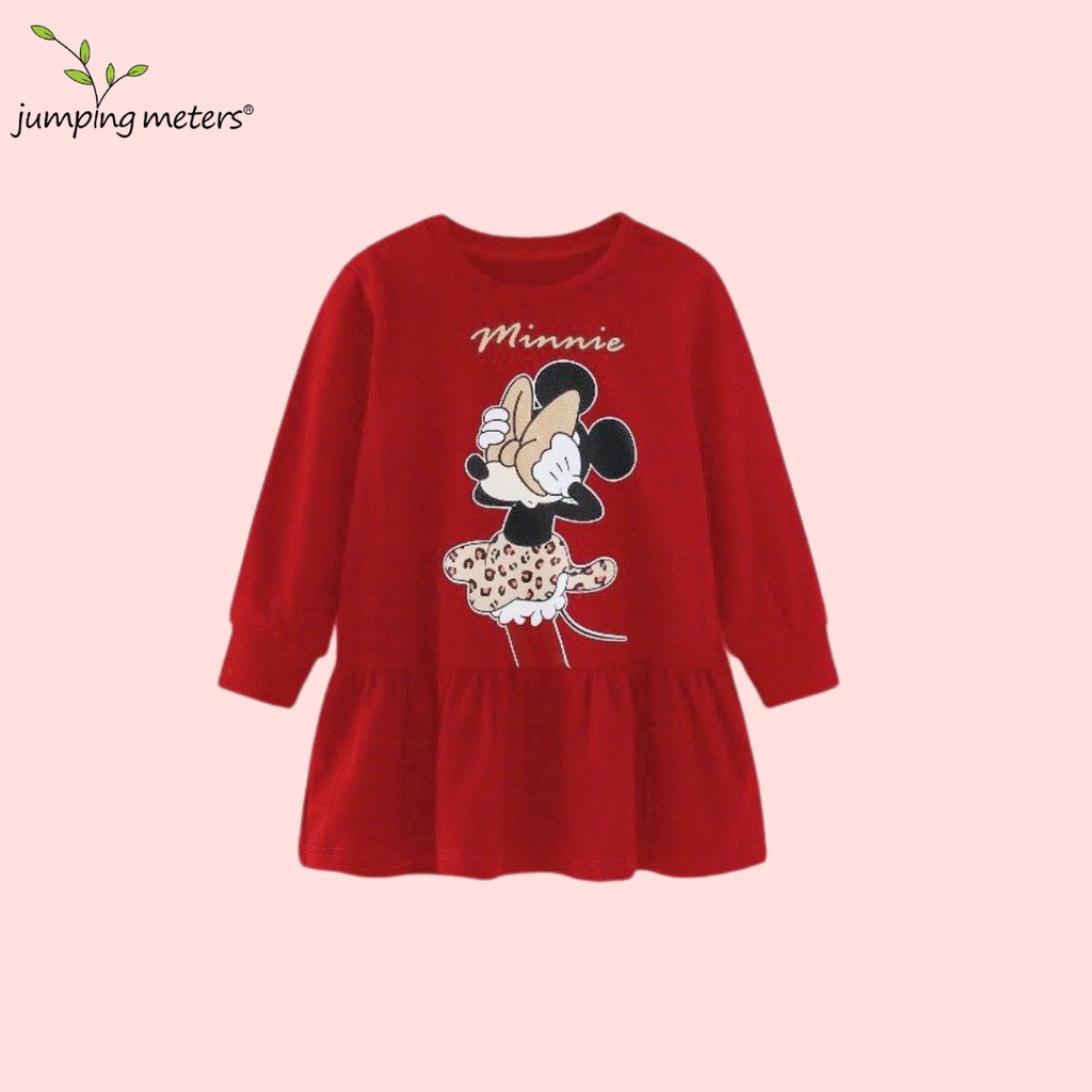 Váy cotton dài tay cho bé gái Jumping Meters HT