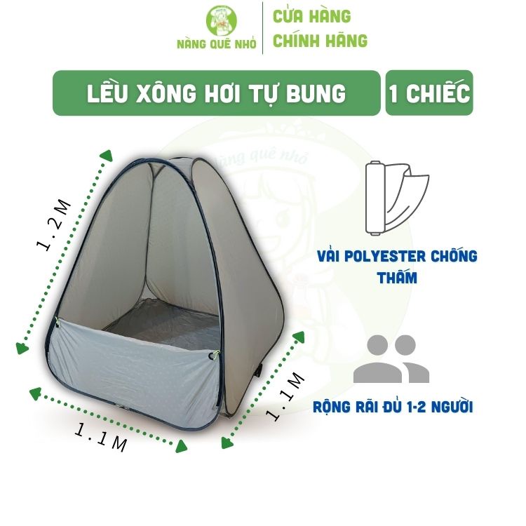 Lều Xông Hơi Tự Bung Xông Giải Cảm Xông Sau Sinh 1.1m x 1.1m x 1.1m đủ 1 ~2 người xông